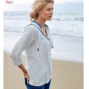 NWT LL Bean Textured Linen/Cotton Anorak